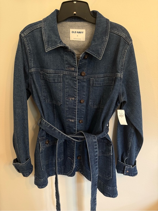 Old Navy Jackets & Blazers - Old Navy Dark Blue Denim Tie-Waist Jacket